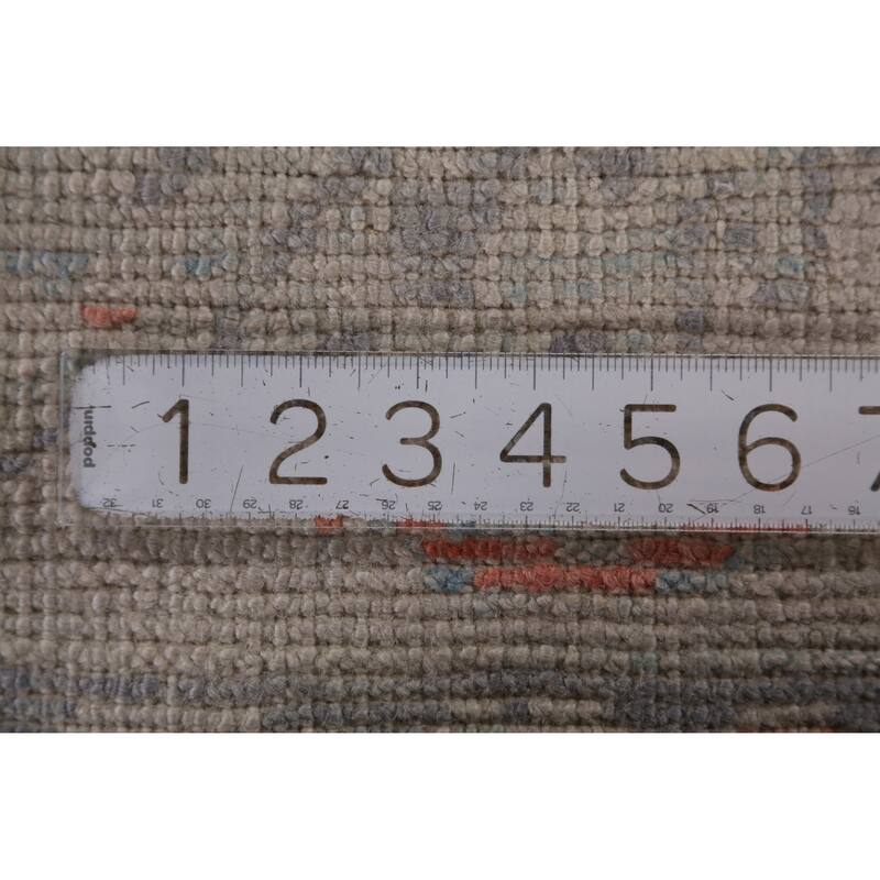 Hand Knotted Oriental 100% Wool Carpet Transitional All-Over Beige & Ivories Oushak Area Rug - 11' 4'' X 8' 4''