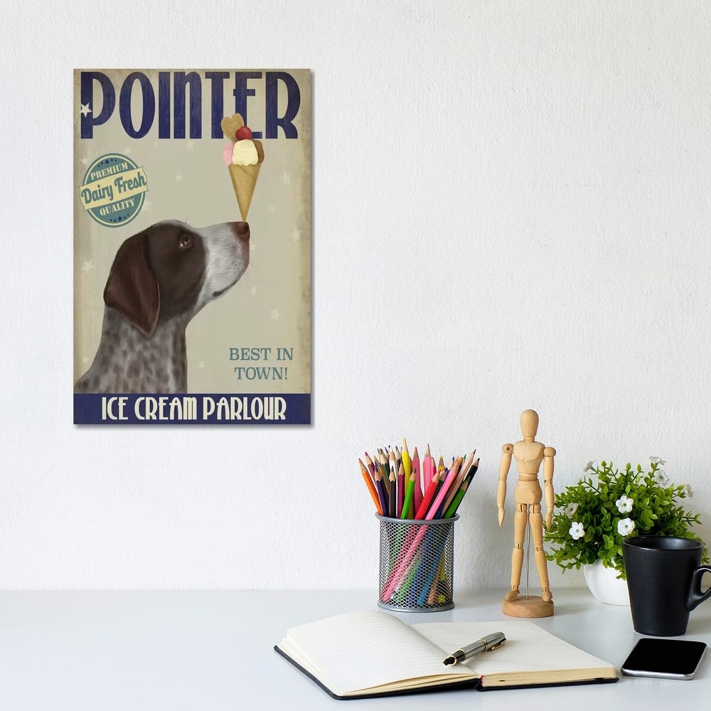 iCanvas "German Shorthaired Pointer Ice Cream" by Fab Funky Canvas Print