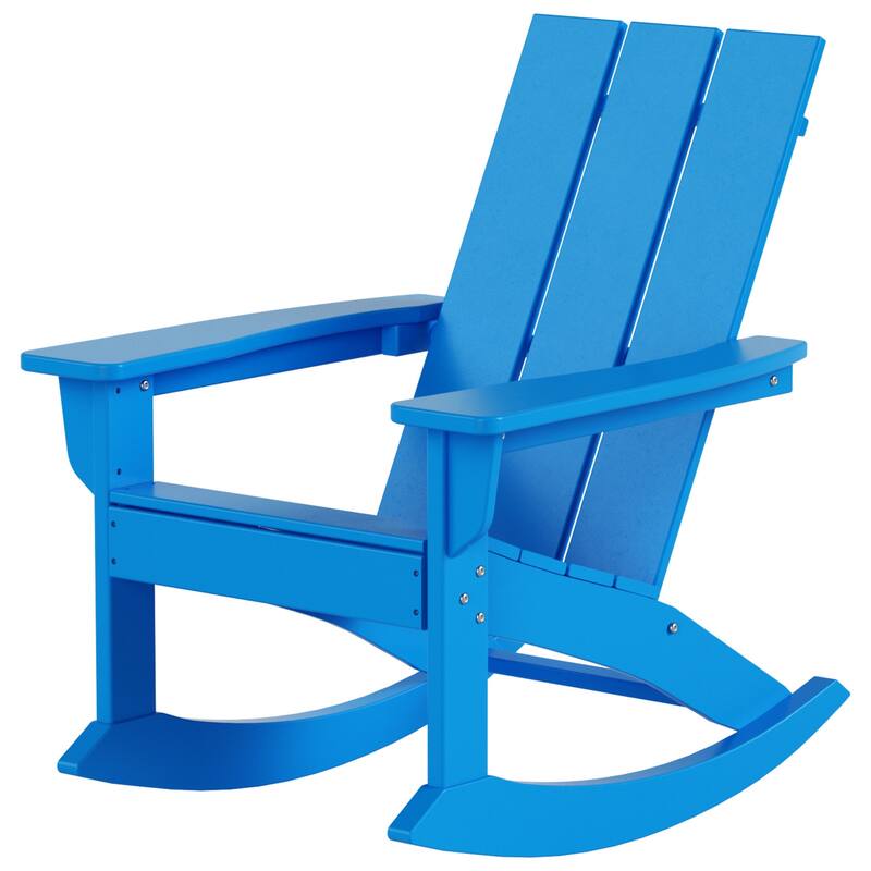 Shoreside Modern Eco-Friendly All Weather Poly Adirondack Rocking Chair