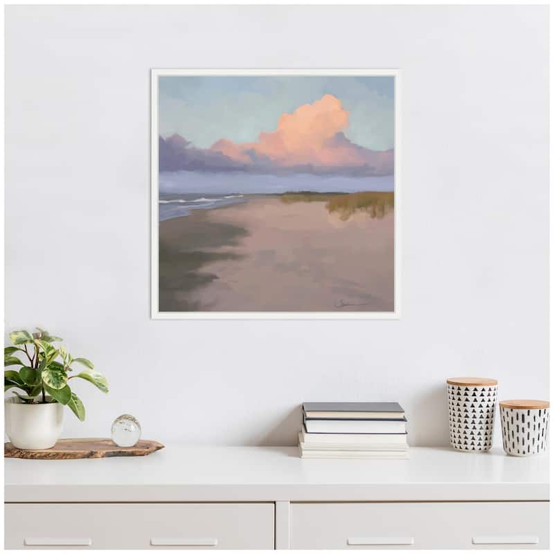 Kate and Laurel Blushing Sky by Mary Sparrow Framed Canvas Wall Art Print
