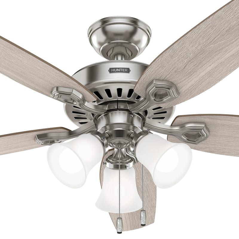 Hunter 52" Builder Ceiling Fan with LED Light Kit and Pull Chain - DC Motor - Casual, Traditional - ENERGY STAR