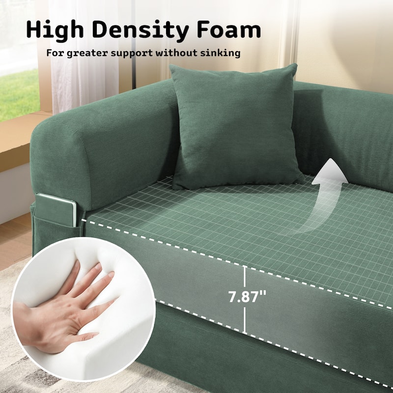 3-in-1 Convertible Sleeper Sofa with Pillows & Storage