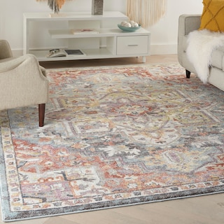 Nourison Juniper Persian Farmhouse Medallion Multicolored Area Rug