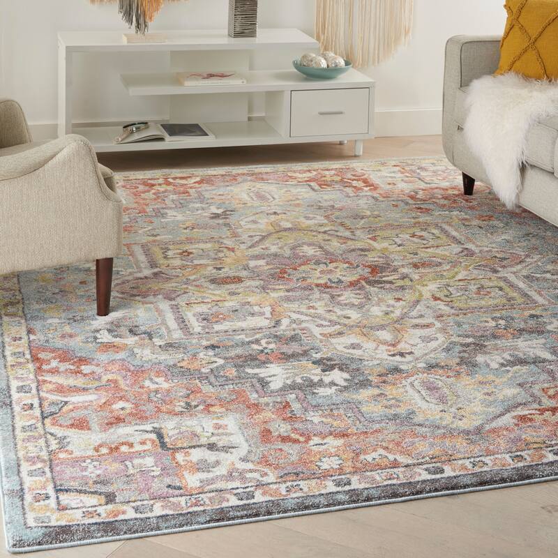 Nourison Juniper Persian Farmhouse Medallion Multicolored Area Rug