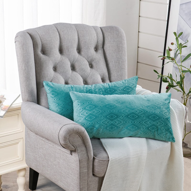 Tonopah Ikat Velvet Throw Pillow Cover Set, NO INSERT