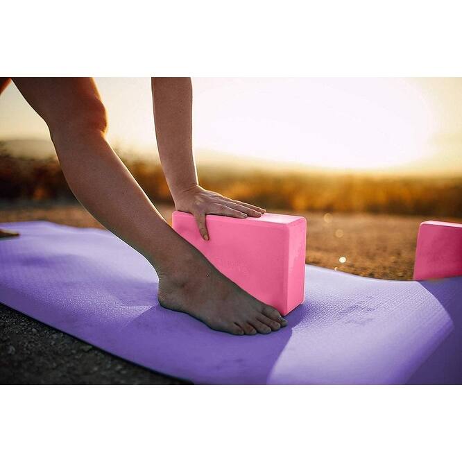 Sol Living Exercise Non Slip Foam Yoga Block 4" x 6" x 9" - 2 Pack