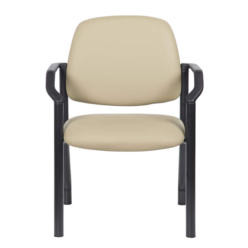 Boss Office Products Big and Tall Antimicrobial Guest Chair - Beige Lumbar 300