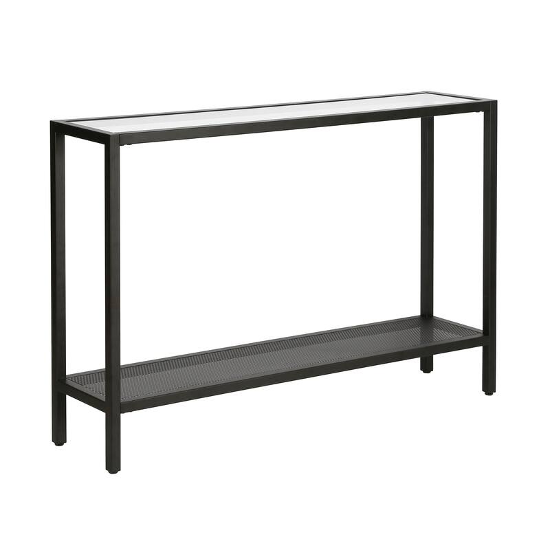 Rigan Modern Metal and Glass Console Table