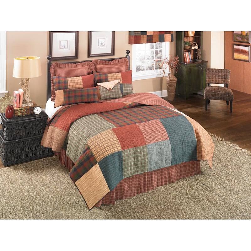 Donna Sharp Campfire Square Cotton Throw Blanket - Green