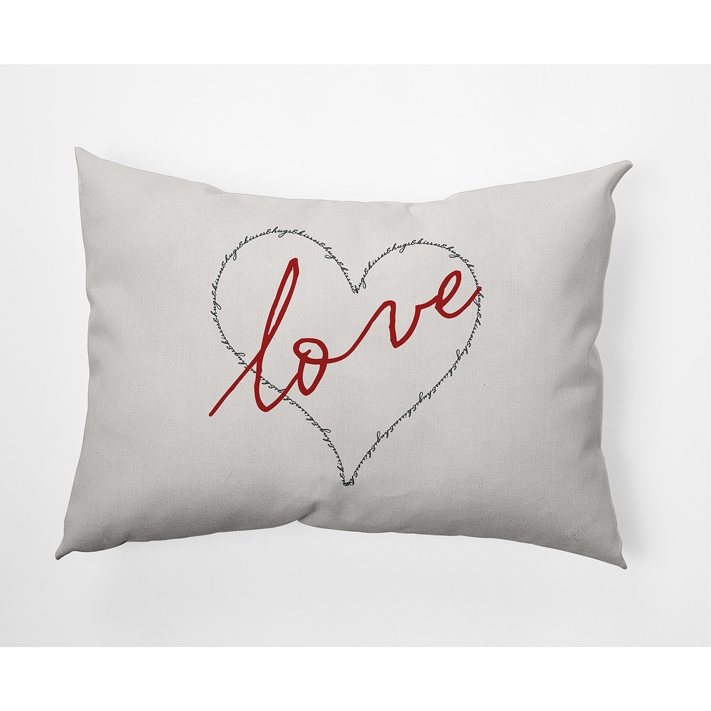 Love with Hugs and Kisses Valentine's Day Decorative Indoor Pillow
