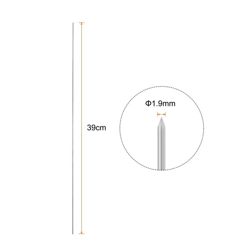 25pcs Kebob Skewers 39cm x 1.9mm Round BBQ Grill Sticks - 39cm x 1.9mm - Silver