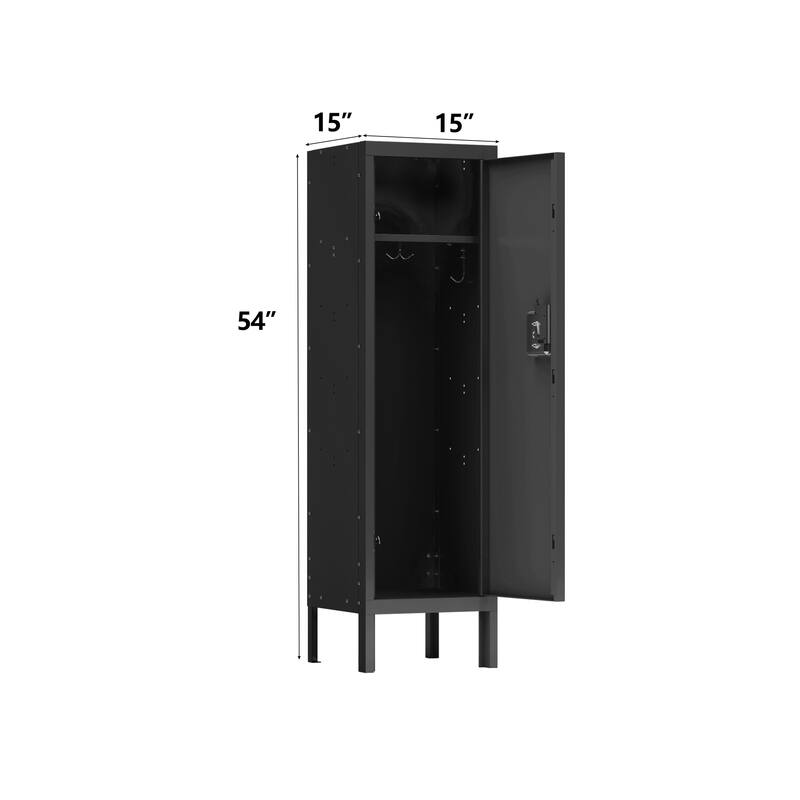 Roomfitters 1 Door Tall Metal Storage Locker, Retro Industrial Steel Cabinet for Gym Office or Bedroom