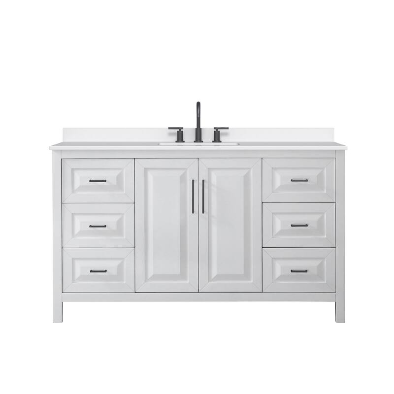 Daria 60-inch Single Vanity, 3 Hole Quartz Top