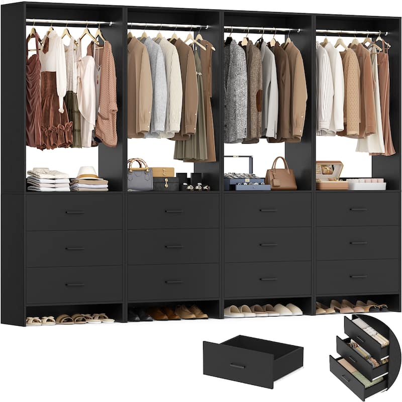 Cimly Freestanding Closet Sytem, Closet Organizer Wardrobe for Walk-in and Reach-in Closet