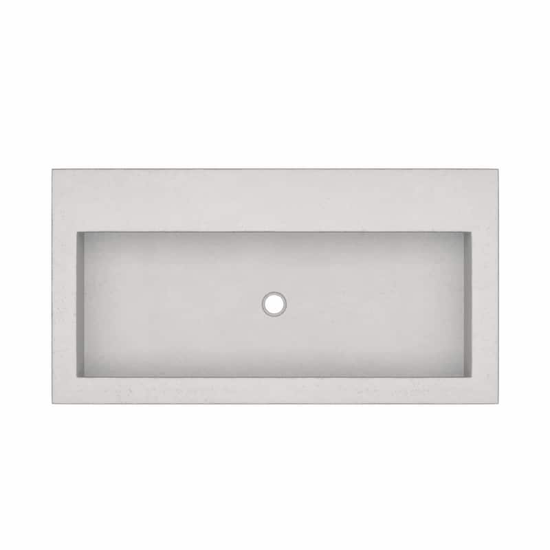 36" NativeStone Trough Drop-in Rectangular Bathroom Sink - 36" x 19" x 5"