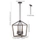 preview thumbnail 14 of 38, Oria Iron Farmhouse Industrial Lantern LED Pendant, Oil Rubbed Bronze/Faux Wood by JONATHAN Y