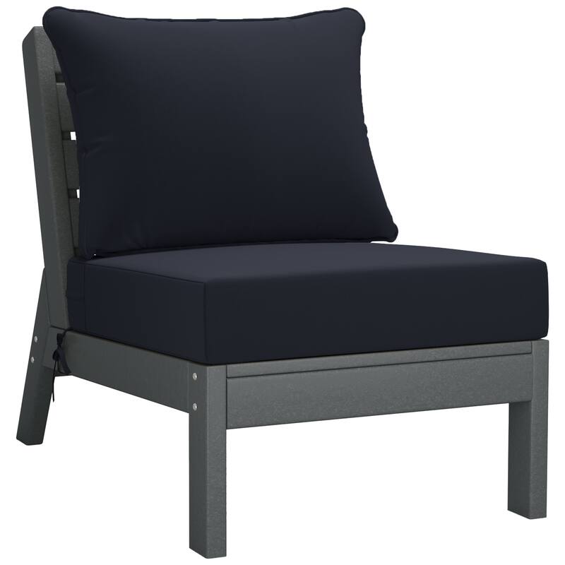 Birchwood All Weather HDPE Outdoor Patio Gray Deep Seating Conversation Set (6-Piece Set)