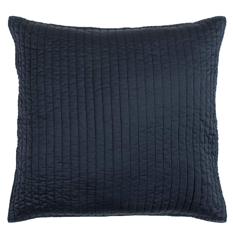 Indigo Hill by HiEnd Accents Satin Channel Quilted Euro Sham, 27"x27" - Blue