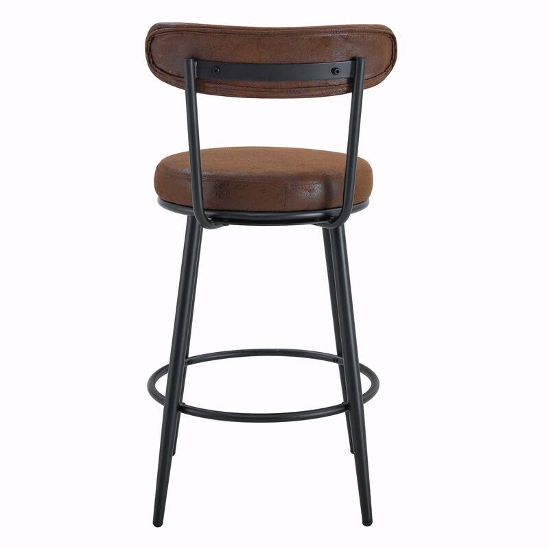 Modern High Stool with Gold-Plated Legs & Linen Seat