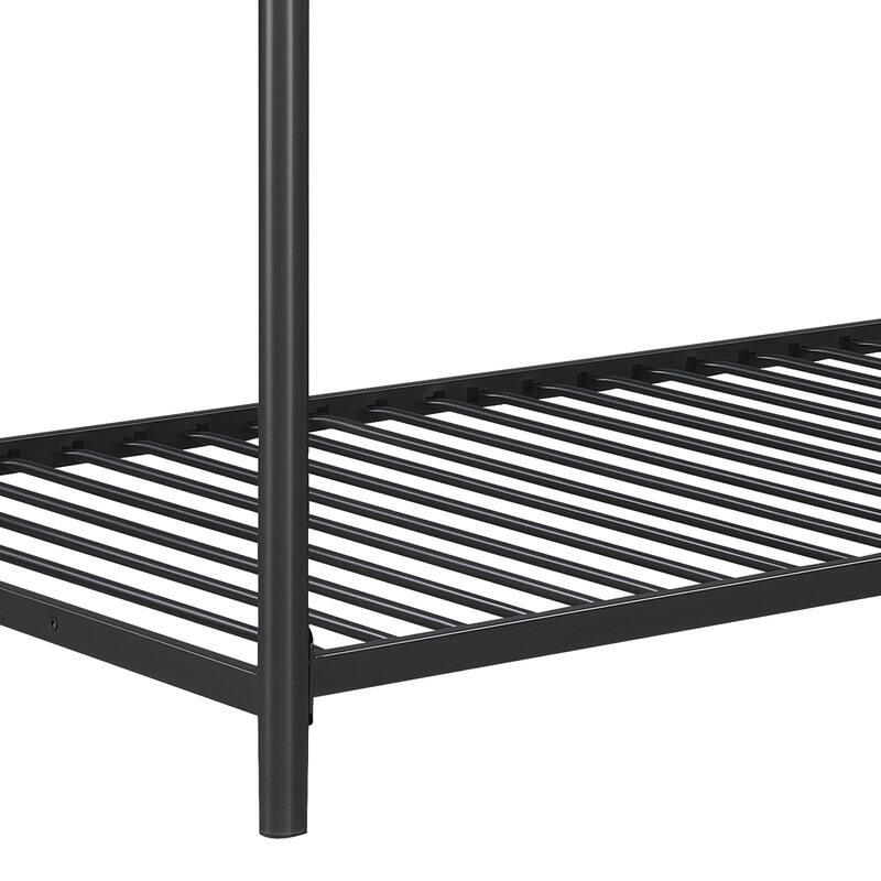 Twin over Twin Size Metal Triple Bunk Bed with Ladder & Fence
