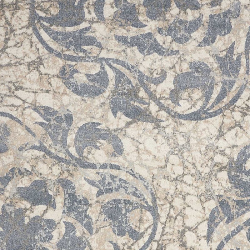 Distressed Floral Traditional Modern Non Skid Stain Resistant Area Rug - 126' X '94' X '0.5