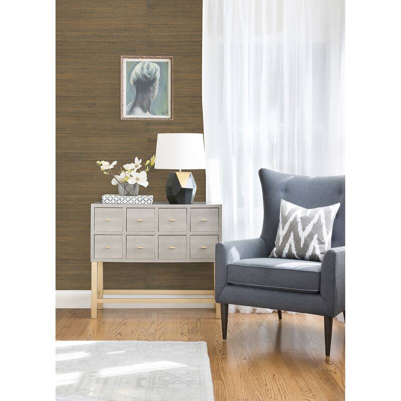 A-Street Prints Caihon Slate Sisal Grasscloth Wallpaper - N/A