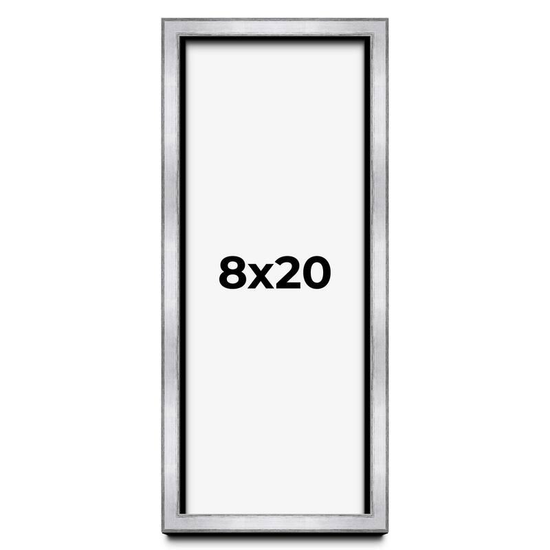 8x20 Shadow Box Frame Silver | 1.375 Inches Deep Real Wood