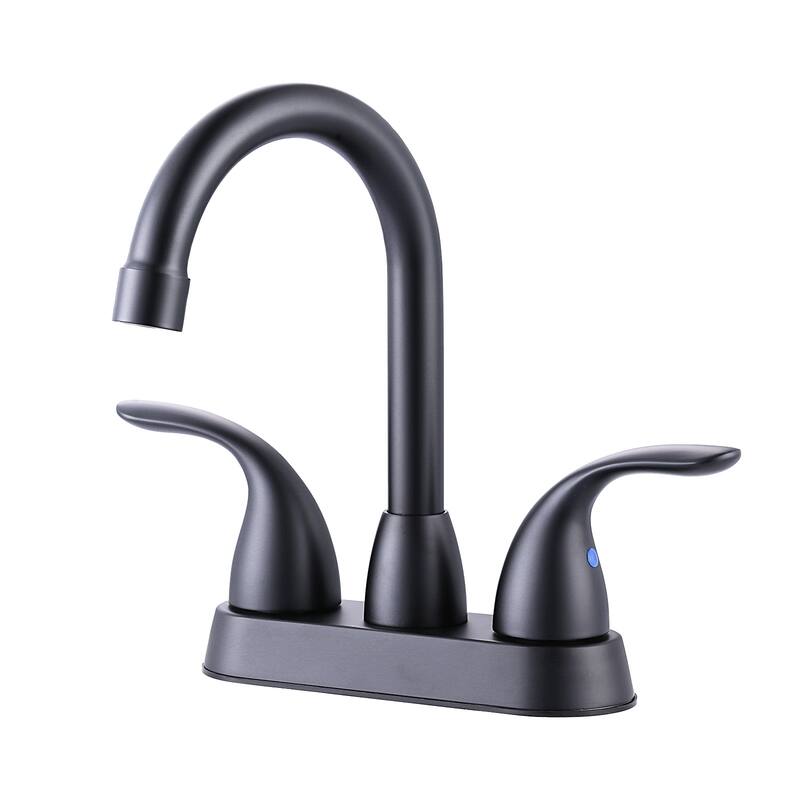 WOWOW 4 in. Centerset Double Handle High Arc Bathroom Faucet