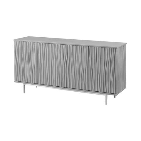 Somette Four Door Grey Contemporary Credenza