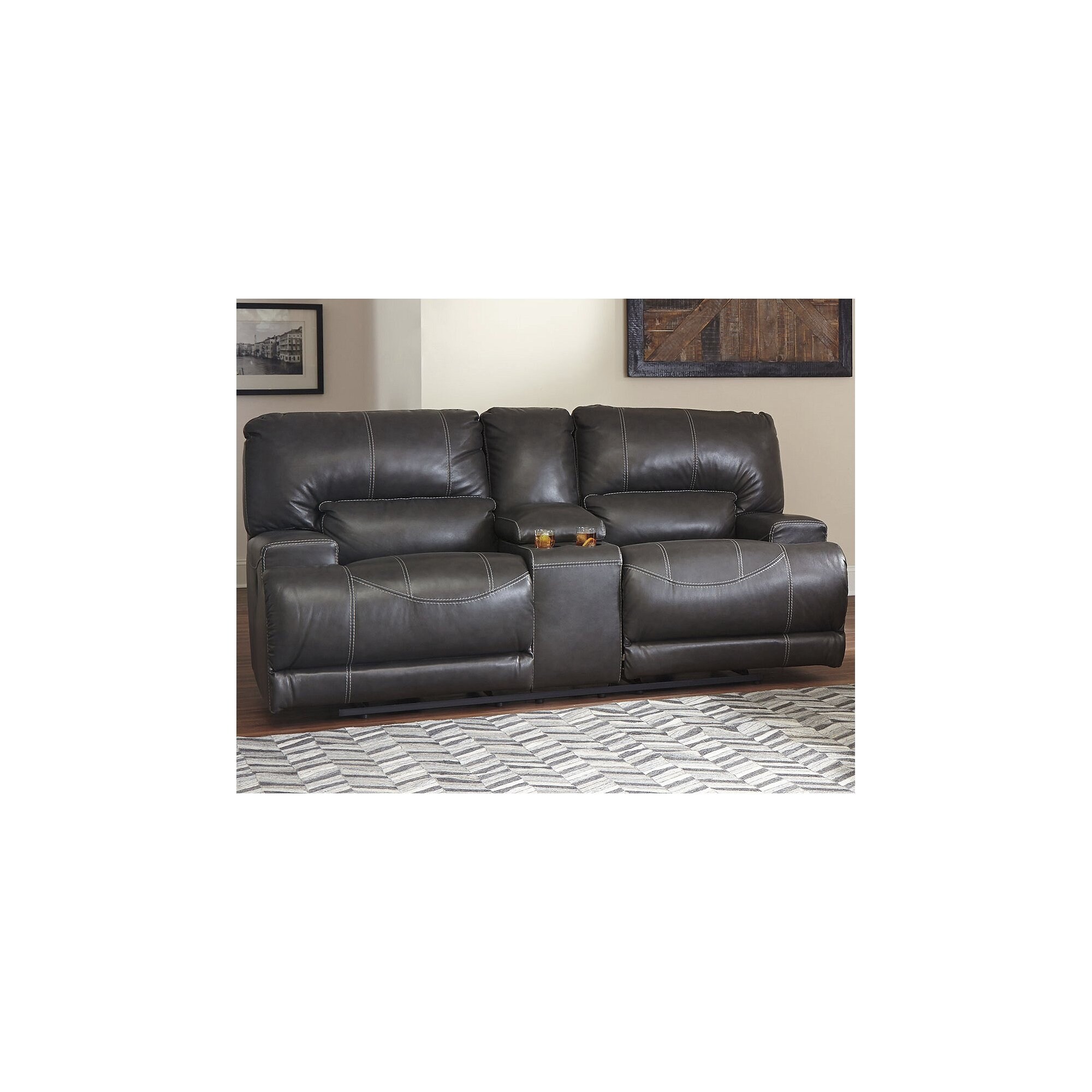 Shop Mccaskill Contemporary 2 Seat Reclining Power Sofa Gray Overstock 28082474