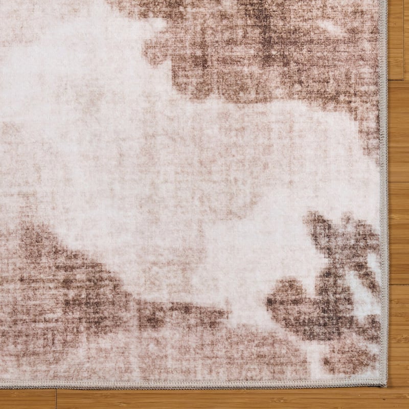 Licensed HGTV Everyday Chic Soft Flannel Zero Pile Printed Non-Slip Washable Indoor Area Rug
