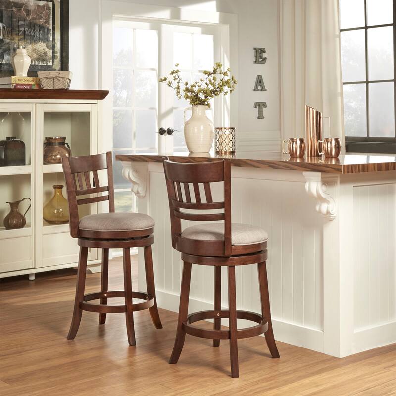 Verona Linen Lattice Back Swivel 24-inch Counter Height Stool by iNSPIRE Q Classic