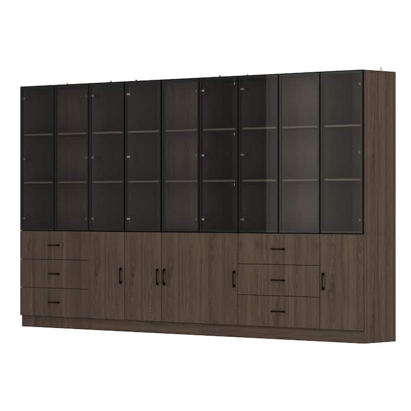 Aluminum and Glass Lighted Cabinet Customizable for Buffet/Bookshelf
