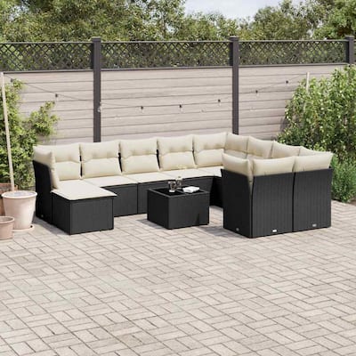 vidaXL Garden Sofa Set Black - 21.7 x 21.7 x 14.6