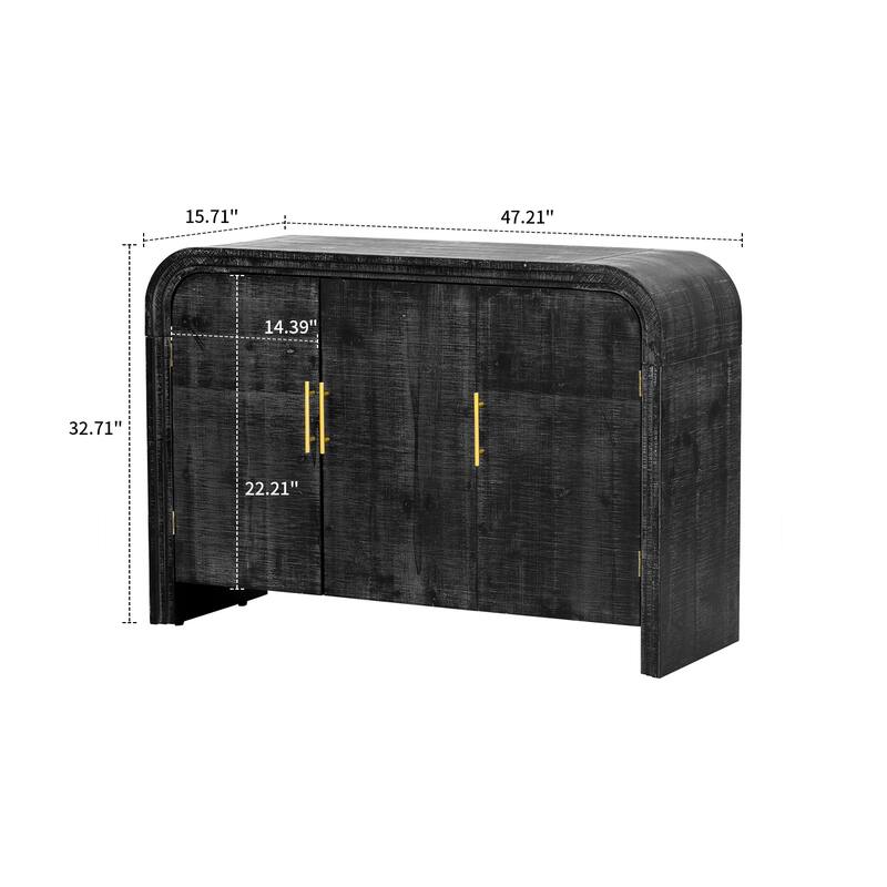 Vintage Chic Wooden Sideboard with Foot Pads