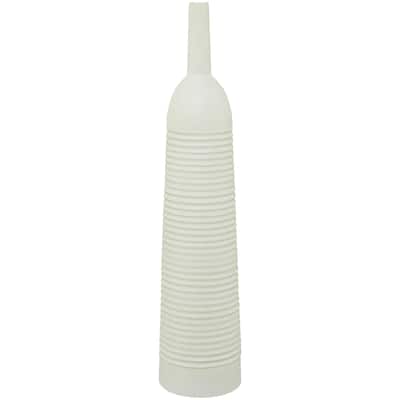 Metal Grooved Decorative Vase - White or Black - Roche River Decor