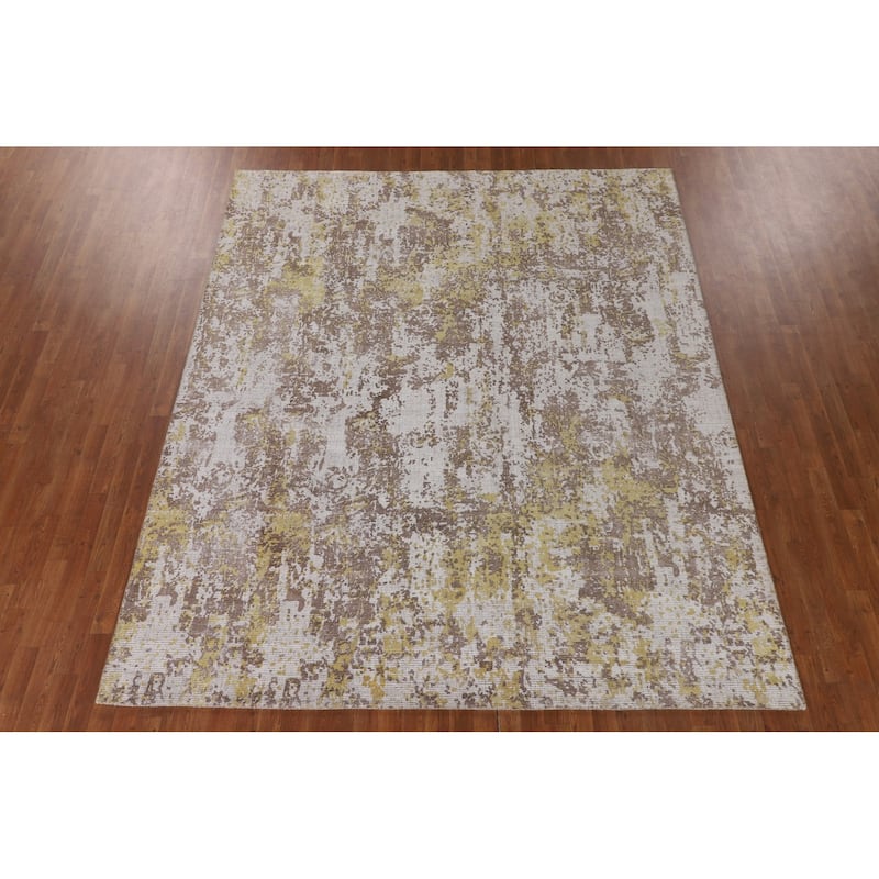 Multi-Color Modern / Abstract Area Rug Handmade Wool Carpet - 8'1"x 9'9"