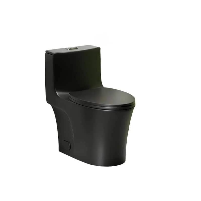 1.1/1.6 GPF Tornado Flush One-Piece Toilet Elongated,Soft Closing Seat, Button on Tank top,Chair Seat ADA Height 17"
