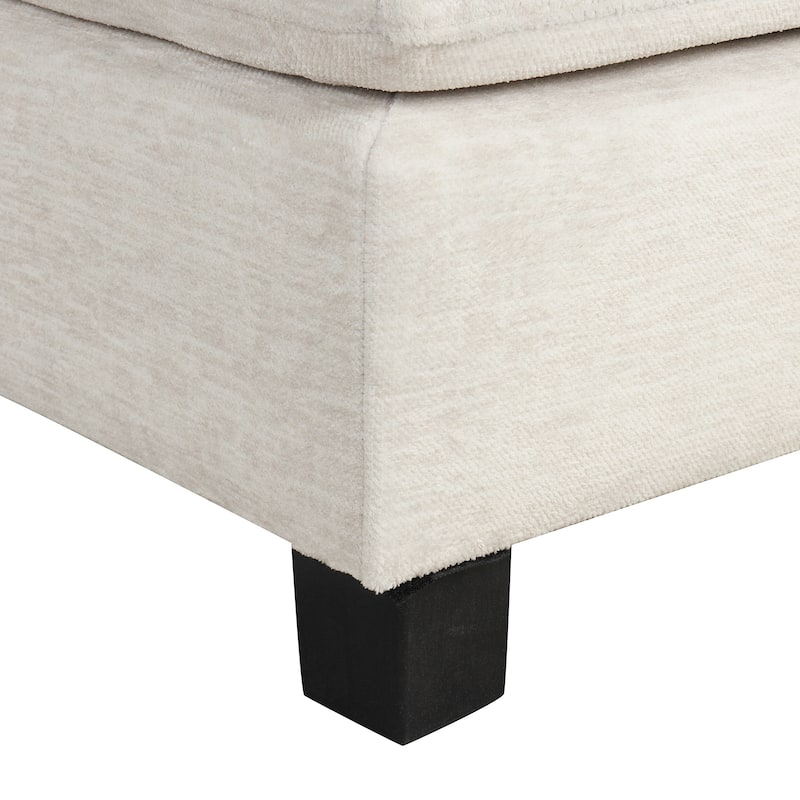 111.8" Chenille U-Shaped Sectional Sofa with Storage Ottoman (6-Seat)