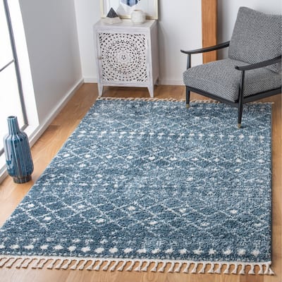 SAFAVIEH Berber Fringe Mirveta Liller Trellis Area Rug - 4' x 6'
