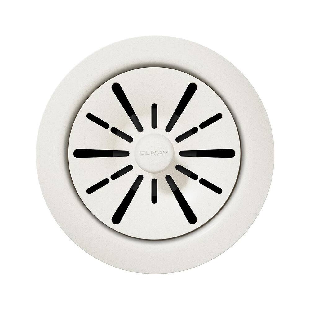 Elkay Quartz Perfect Drain 3-1/2" Polymer Disposer Flange with Removable Basket Strainer and Rubber Stopper