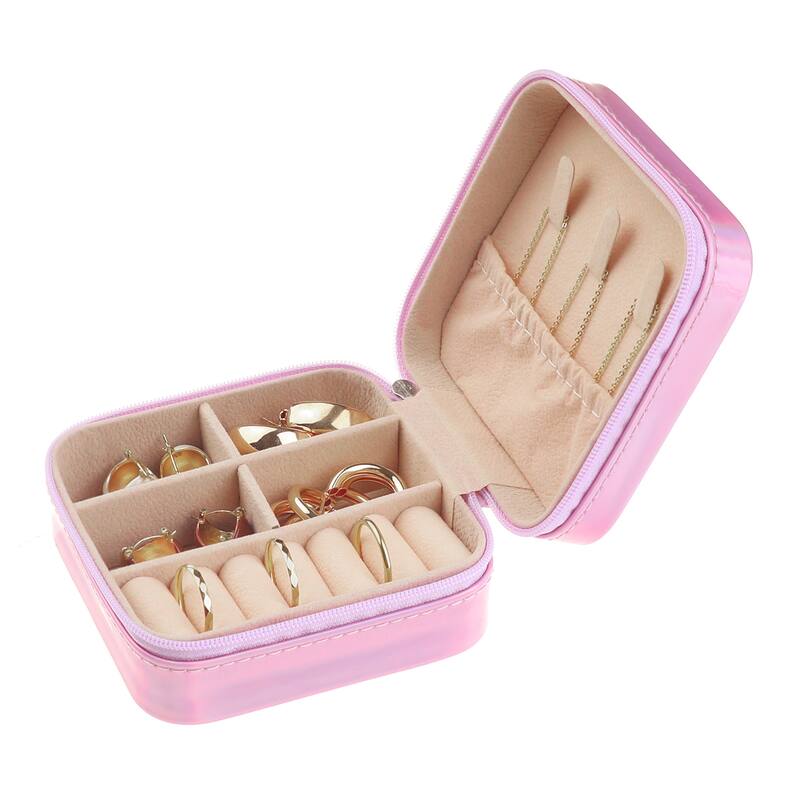 Travel Jewelry Box for Women Girl's Birthday Gifts, Small Portable PU Leather Jewelry Organizer Case Storage Display Holder