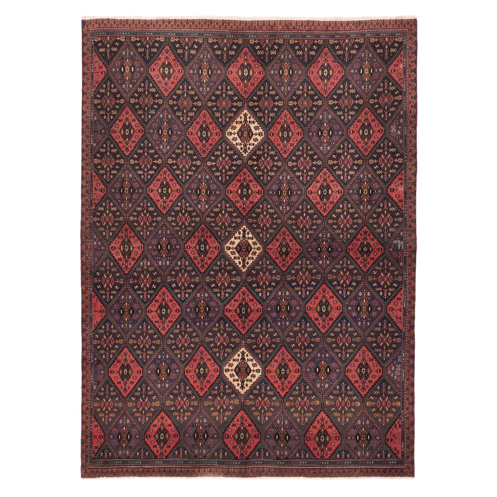 ECARPETGALLERY Hand-knotted Kayseri Vintage Dark Navy, Red Wool Rug - 5'4 x 7'2