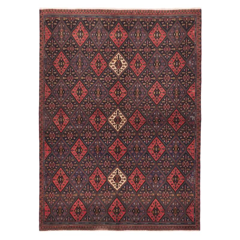 ECARPETGALLERY Hand-knotted Kayseri Vintage Dark Navy, Red Wool Rug - 5'4 x 7'2