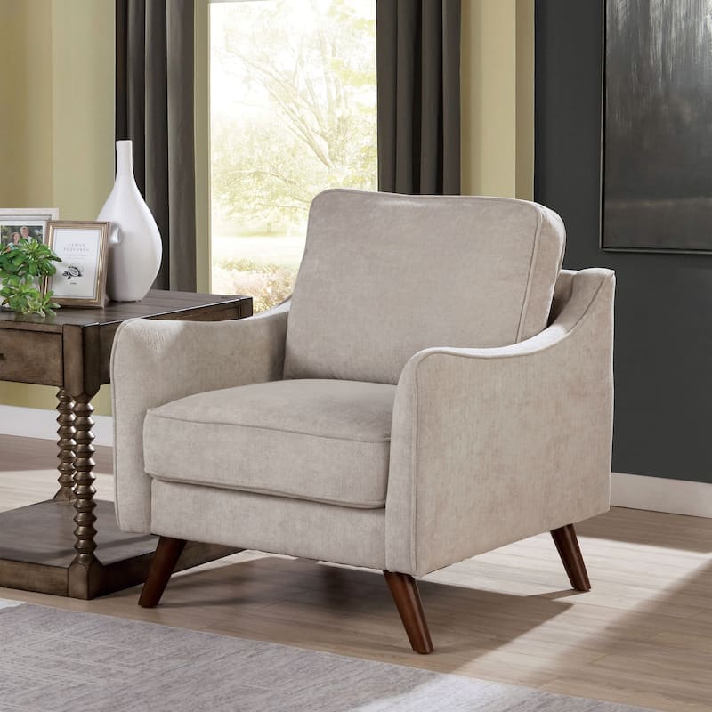 Furniture of America Pelteker Mid-Century Chenille Chair (Set of 2)