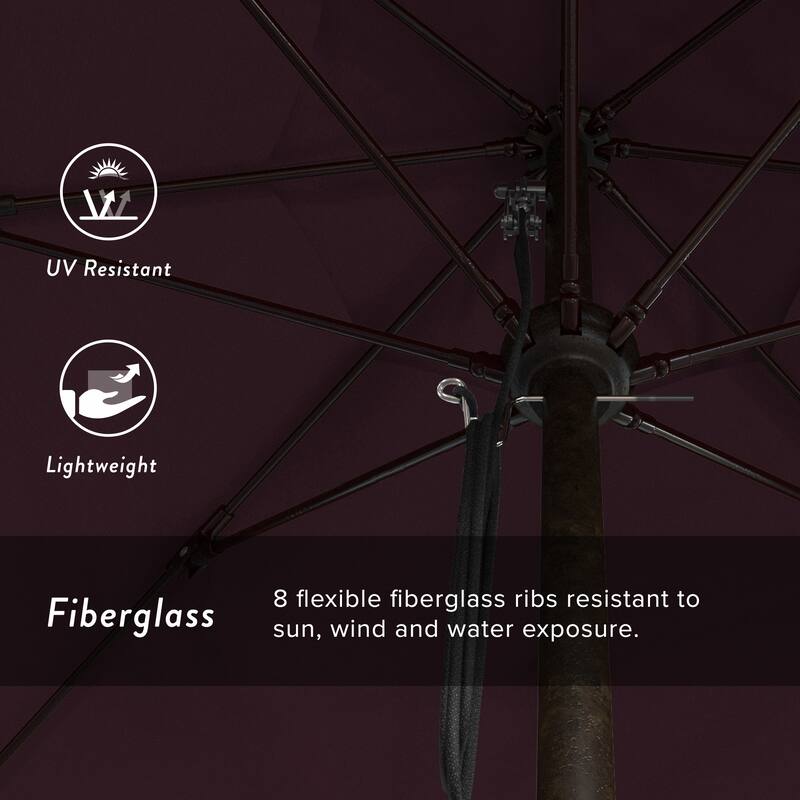 California Umbrella 11' Venture Series Patio Umbrella, Bronze Aluminum Pole Fiberglass Ribs Pulley Lift, Pacifica Pacific Blue