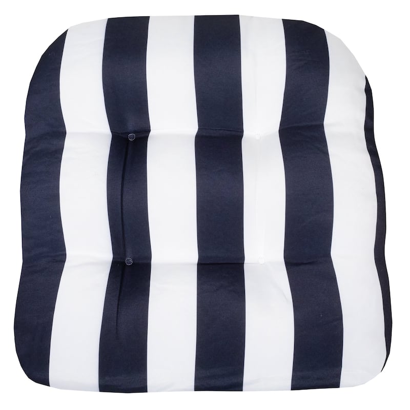 Sweet Home Collection Havana Stripe Patio Cushions Outdoor Chair Pads Thick Fiber Fill Tufted 19" x 19"