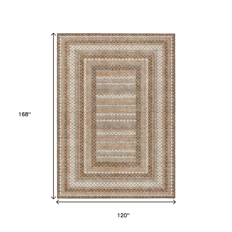 HomeRoots Geometric Transitional Rectangle Outdoor Rug