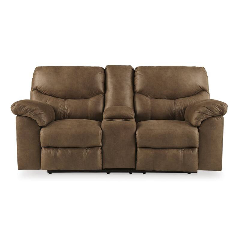 Signature Design by Ashley Boxberg Brown Reclining Loveseat with Console