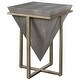 preview thumbnail 4 of 2, Uttermost 25123 Bertrand 19" Wide Faux Leather Top Iron Side Table